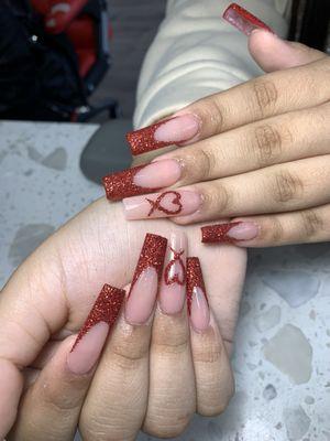 Red tips design for valentine day