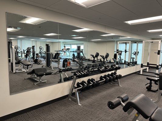 1/4" Clear Annealed Gym Mirror With Brushed Nickel Metal Surround For San Antonio Court House Employees