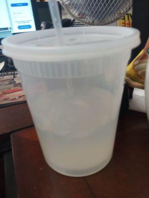 Lemonade in size of a wonton soup container