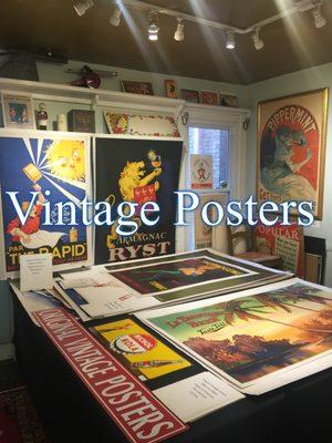 Large inventory of all original vintage french and other posters. Travel posters, advertisements, theatrical & many more.