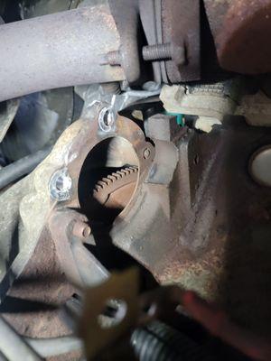 Pic shows broken bolts for holding starter in place