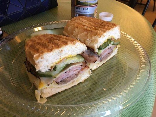 Cuban sandwich-warm, melted cheese, yum!