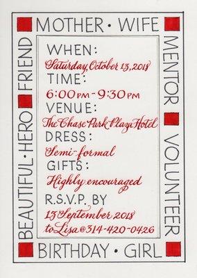 invitation to a formal 89th birthday party