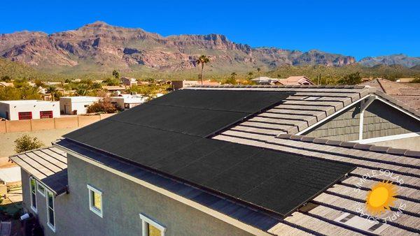 9.24kW solar array installed on Flat Tile roof in Gold Canyon, Arizona by Simple Solar.