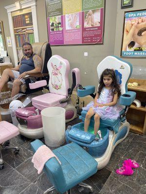 my daughter and I getting manicures and pedicures together