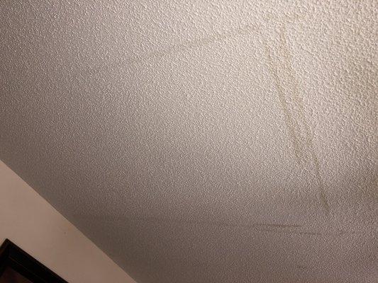 Water from upstairs apartments. Ceiling was never fixed.