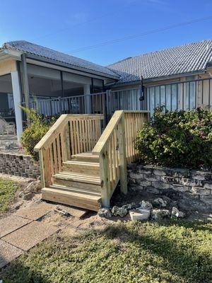 Built a set of steps front deck to yard in Marco