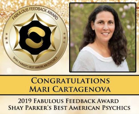 Grateful to win the Best American Psychics 2019 Fabulous Feedback Award