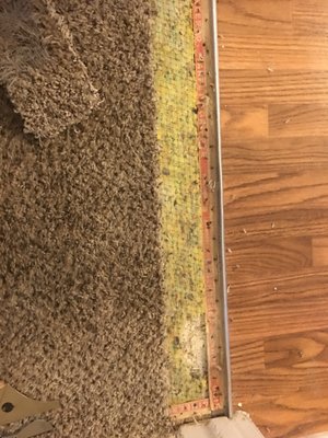 He cut my carpet to replace it with the new one.