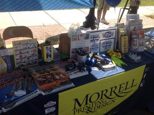 Morrell Printing's booth at the Farmingville Street Fair, an event hosted annually by the Farmingville Hills Chamber of Commerce.