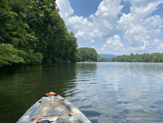 Clear water and calm for kayaking