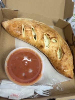 Small Meat Calzone, & yes. That is a SMALL!