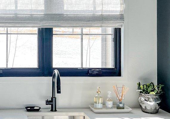 Kitchen roman shades by Hunter Douglas