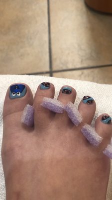 My 7years old Cookie Monster nails!