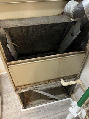 air condition unit very dusty and no ocver