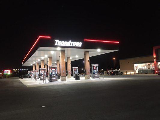 The pumps at night