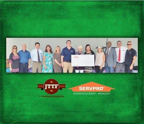 We were honored to present a check to the JT Townsend Foundation from long-time JT Townsend Foundation Partner, SERVPRO Jacks...