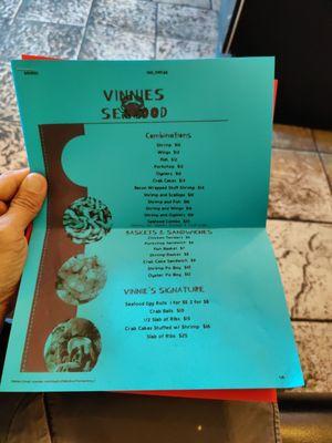 Lunch and dinner menu