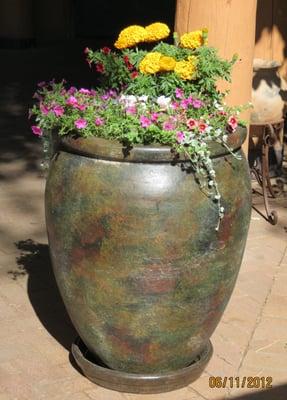 Ornamental Planters at entrance of Hotel Santa Fe, Santa Fe, NM