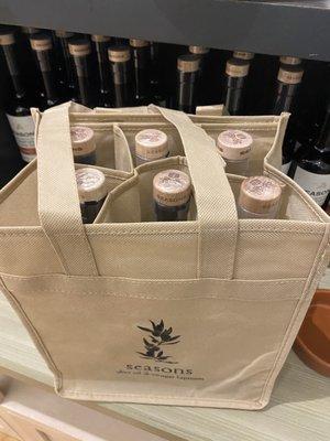 Buy six bottles and ask for a Seasons bag.