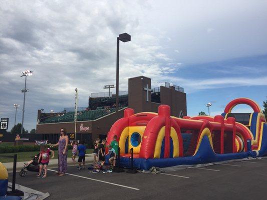 Inflatables for kids and my son said the seats in the "moon deck" are more comfortable that church!