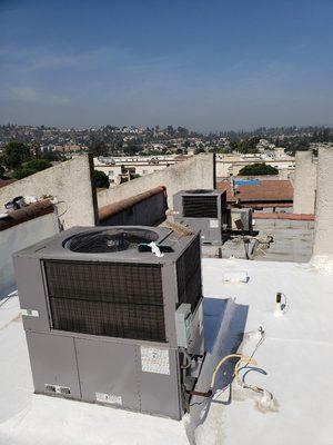 This roof was Pressure washed conditioning, resealed, water proof and color coated to stop leaking