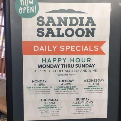 Happy hour menu!