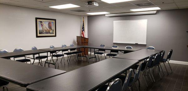 Large 30 person capacity conference room.