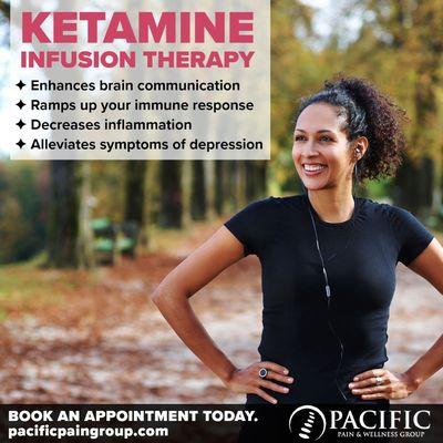 Ketamine Infusion Therapy decreases inflammation, alleviates symptoms of depression, and more. Contact PPWG to learn more.