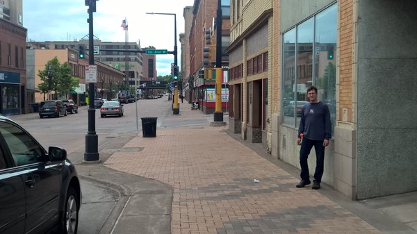 Out front in downtown Duluth, MN