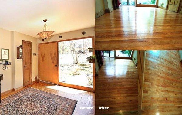 Floor Refinishing (Before and After) - Cortlandt Manor