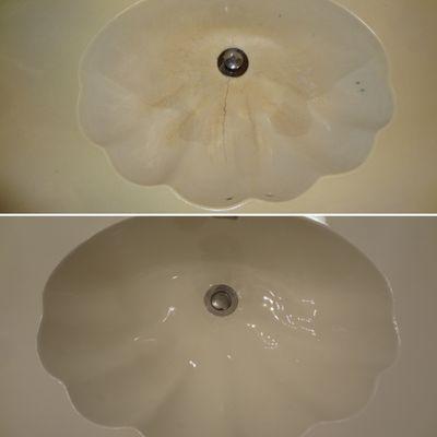 Bathroom sink before/after