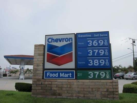 The Chevron prices (Beach and Auto Center).