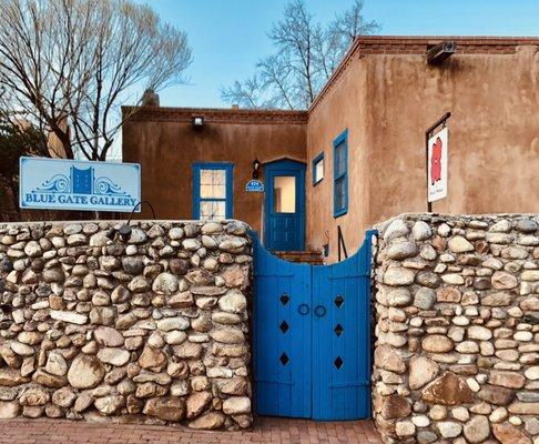 Blue Gate Gallery is located on Canyon Road in a historic adobe house from the 1930's.