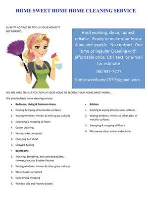 Home Sweet Home Home Cleaning Service