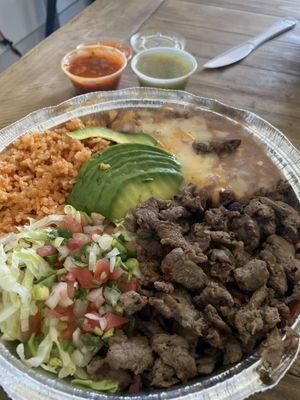 Burrito steak bowl