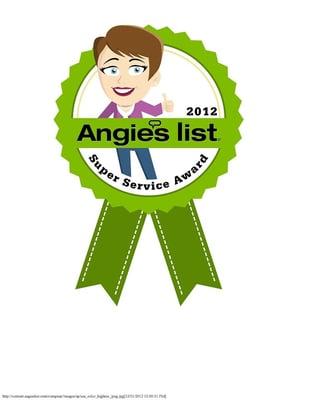 Angie's List Super Service Award 2012