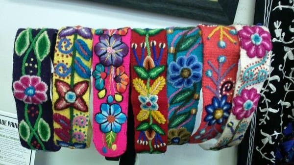 Hand embroidered headbands from Peru!