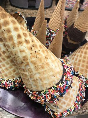 Homemade waffle cones