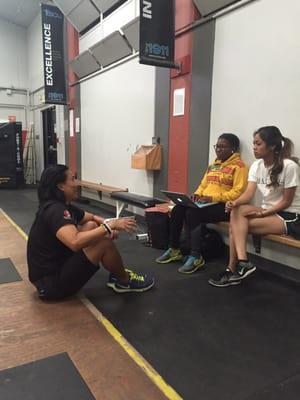 Coach Kris dropping knowledge bombs to CSULA motor learning students.