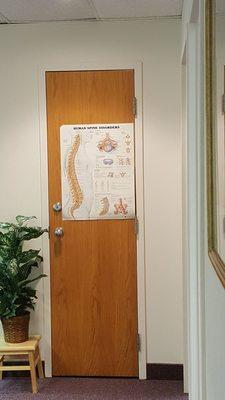 Poster of the spine in the therapy room