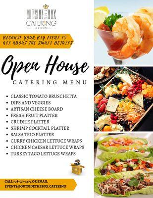 Real Estate Open House Catering Menu