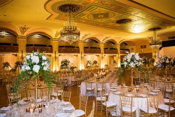 Sophisticated Elegance - Wedding Lighting - Crystal Ballroom - Masonic Temple - The Lighting Guy