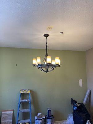 Dinning room light fixture installation and relocation