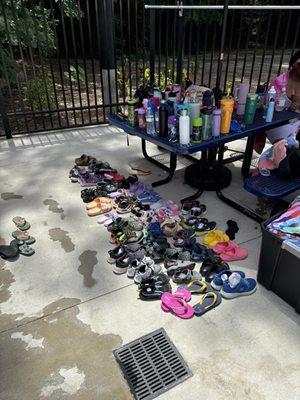 40 day campers who did an outstanding job of lining up shoes and water bottles!