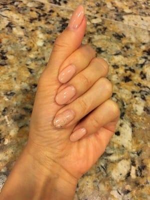 Nude with gold sparkles