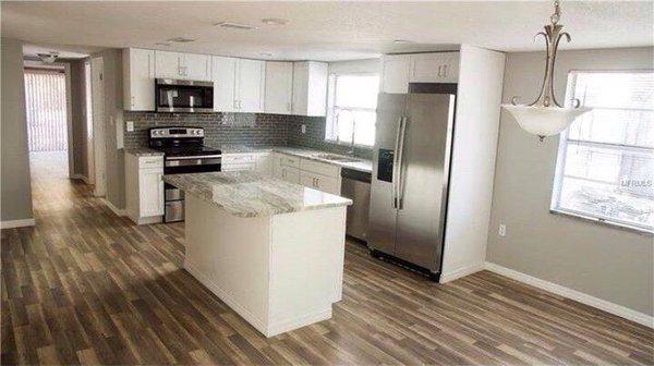 Inside one of our new kitchens in a rehabbed home. This one sold in early February.