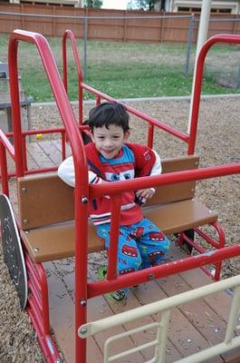 Playing on the playground at Lowry