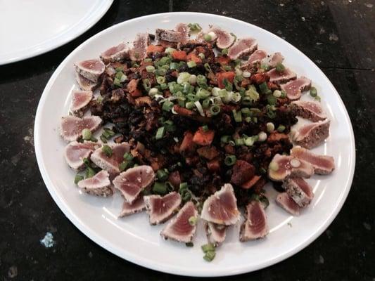 Fresh Local Seared Tuna over Sweet Potato Hash