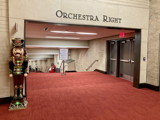 The red carpet and huge Nutcracker to greet us to our seats.